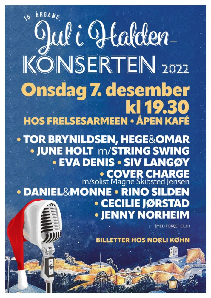 Plakat for Jul i Halden konsert 7. desember 2022